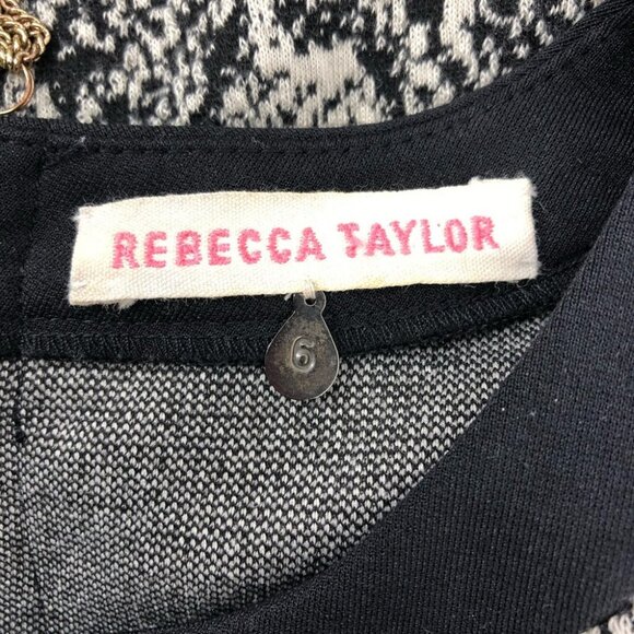 Rebecca Taylor Python Snake Print Gray Black Fit & Flare Sleeveless Dress Size - Picture 8 of 10